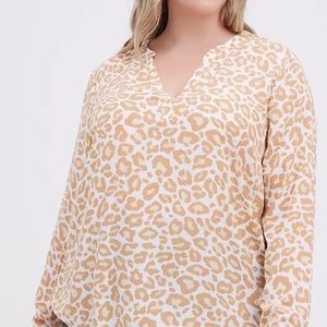 Torrid Georgette Lightweight Leopard Print Blouse - Sizes 1X & 2X